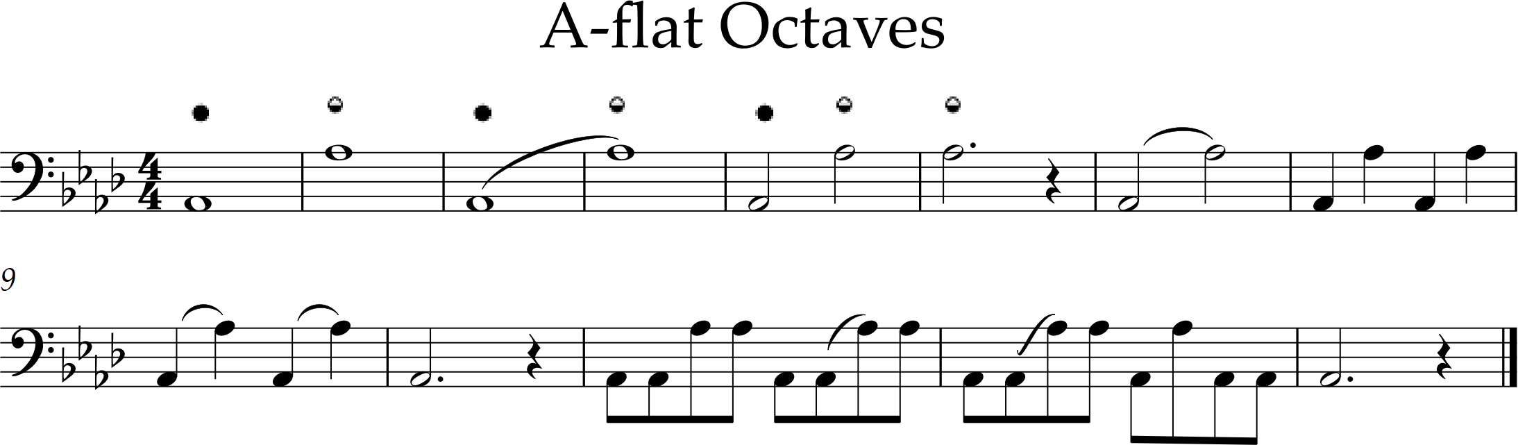 13 bar exercise between low and middle A-flat