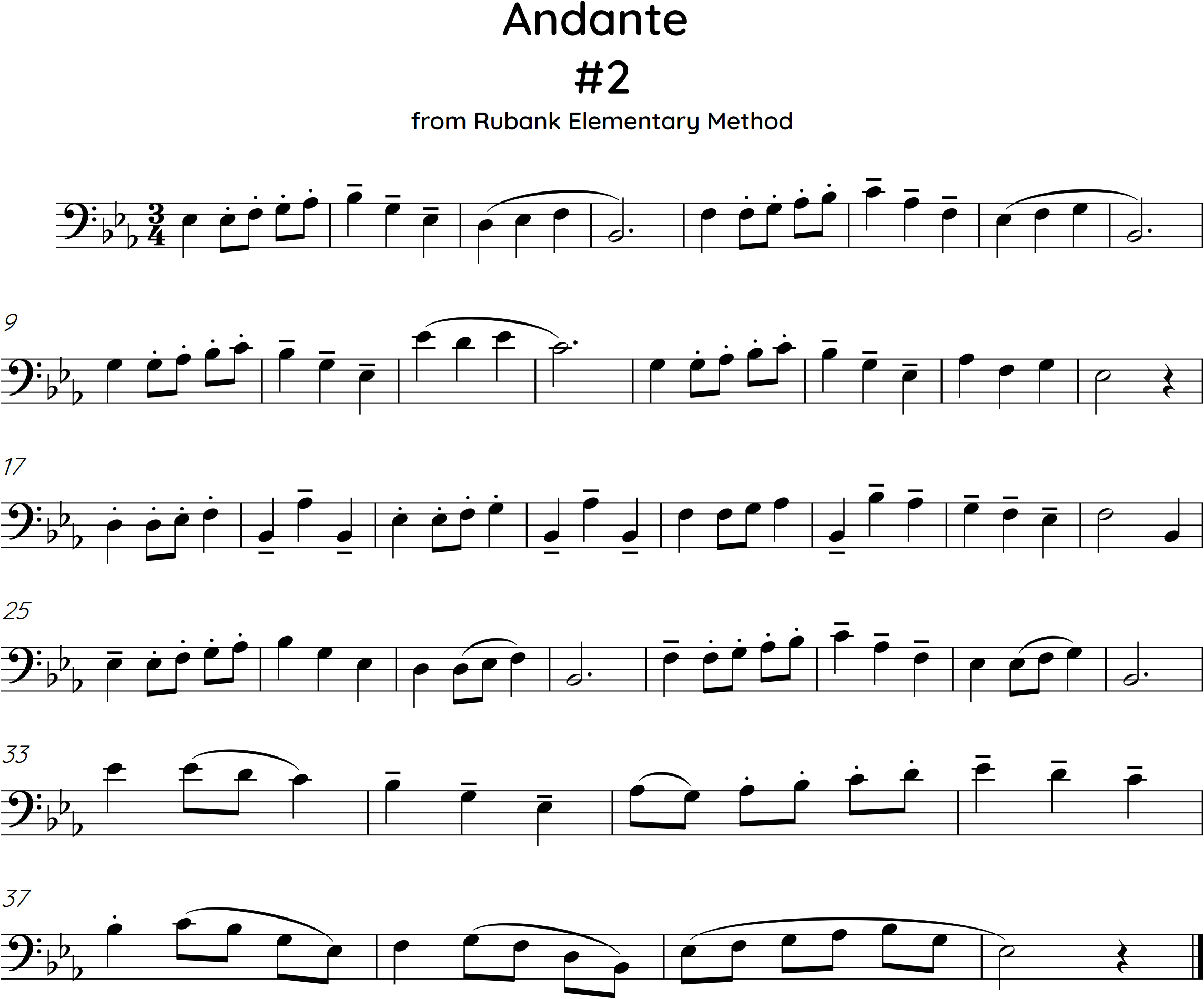 etude from Rubank method, Eb major, range middle B-flat to upper E-flat