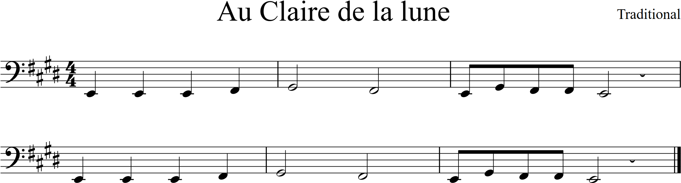 range low E-G#, E major