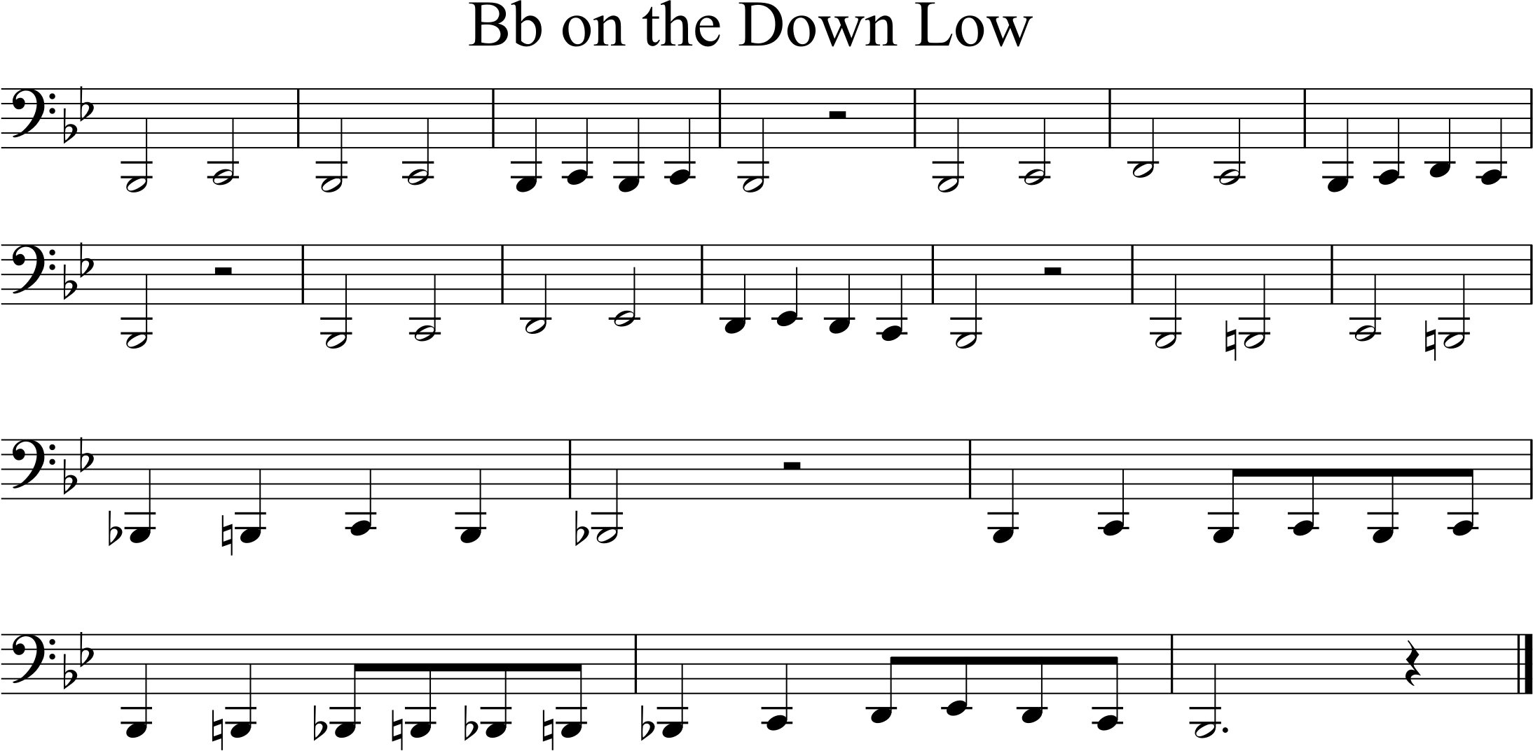exercise on notes around low Bflat