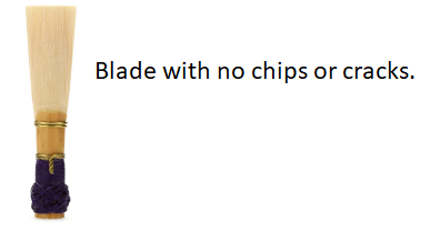 reed blade with no cracks or chips