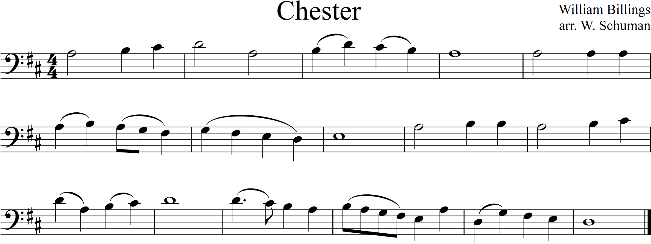 16-bar tune, range middle D to upper D, D major