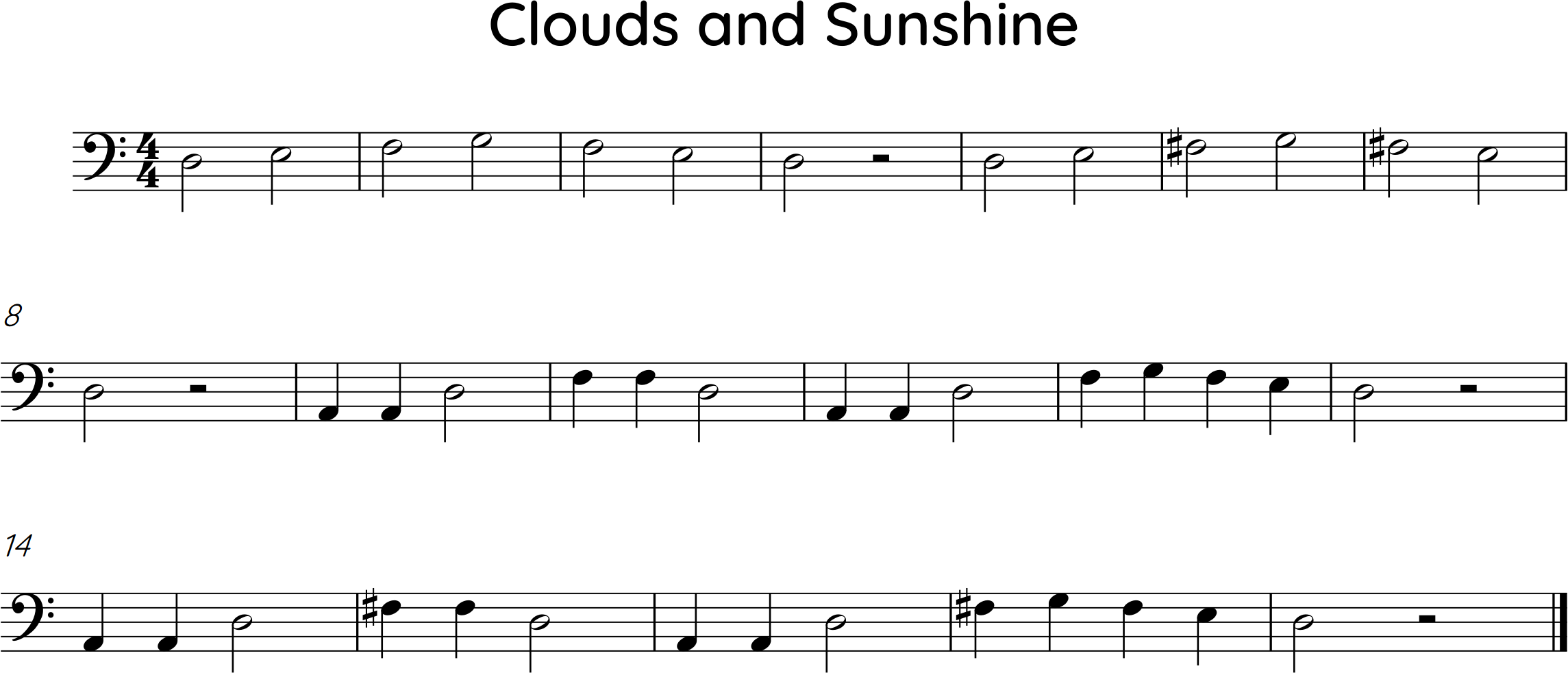 18 bar exercise with two patterns played in minor and then major
