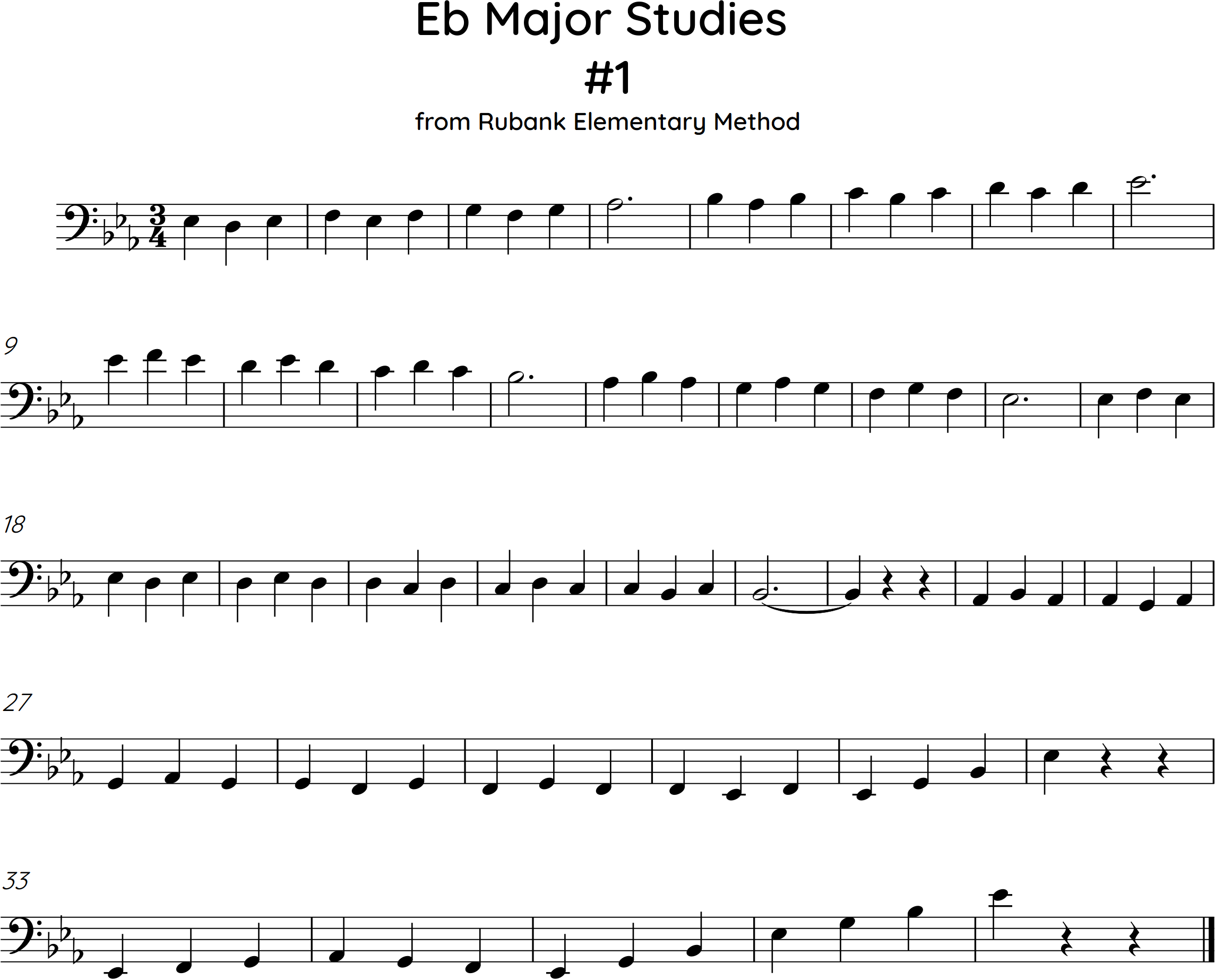 etude incorporating low, middle, and upper eflat