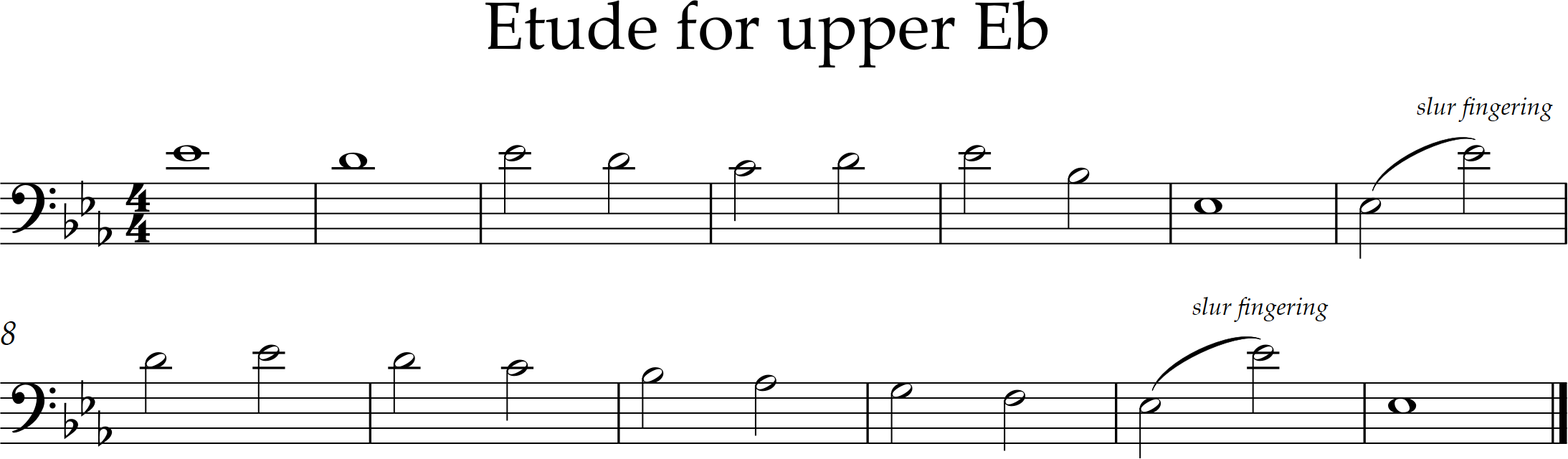 13 bar exercise in Eb major, range middle to upper Eb