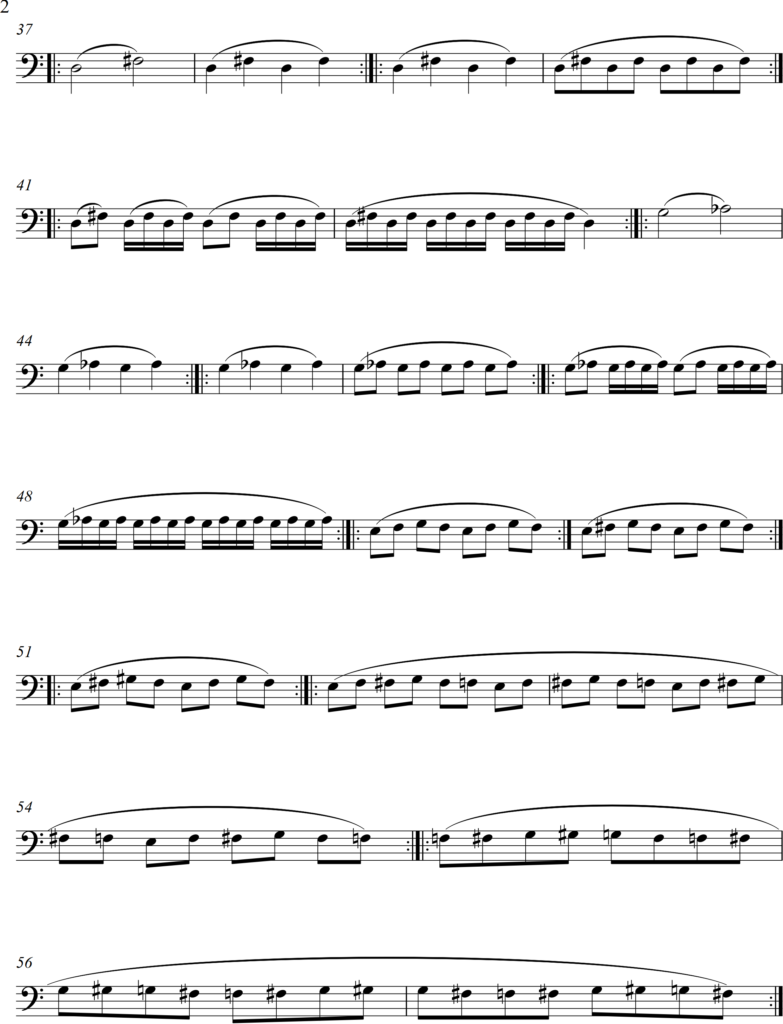 page two of exercises for halfhole notes