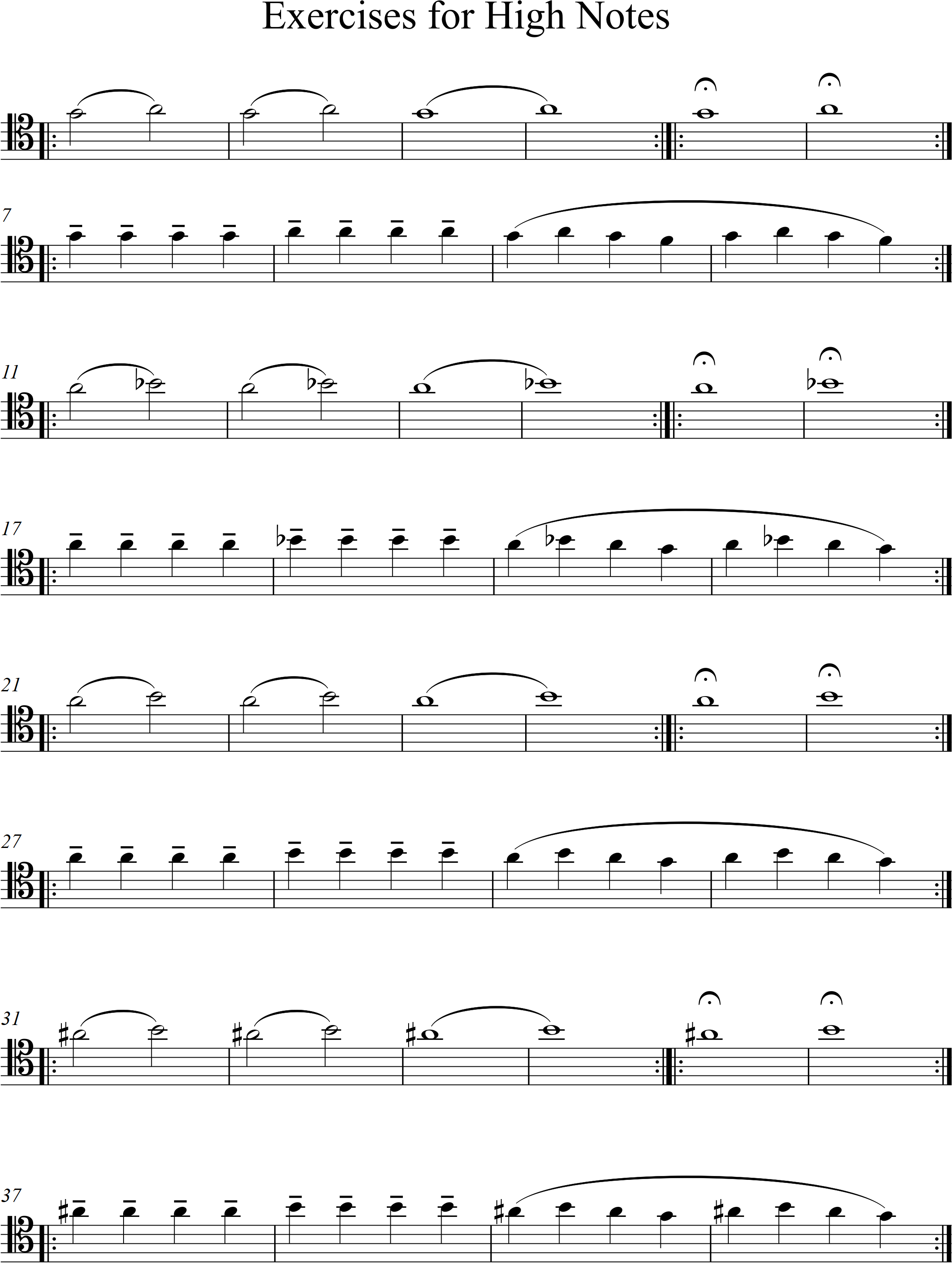 exercises for high notes page 1