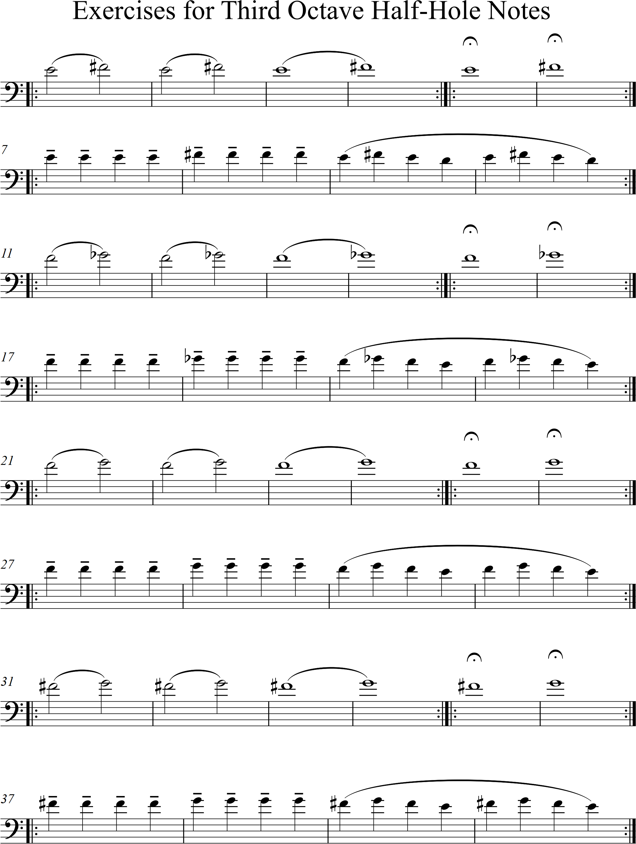 exercises for high half-hole notes