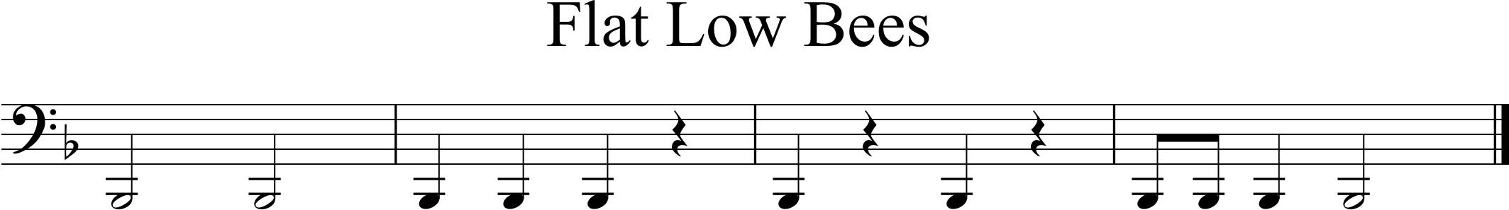 low Bb quarter and half notes