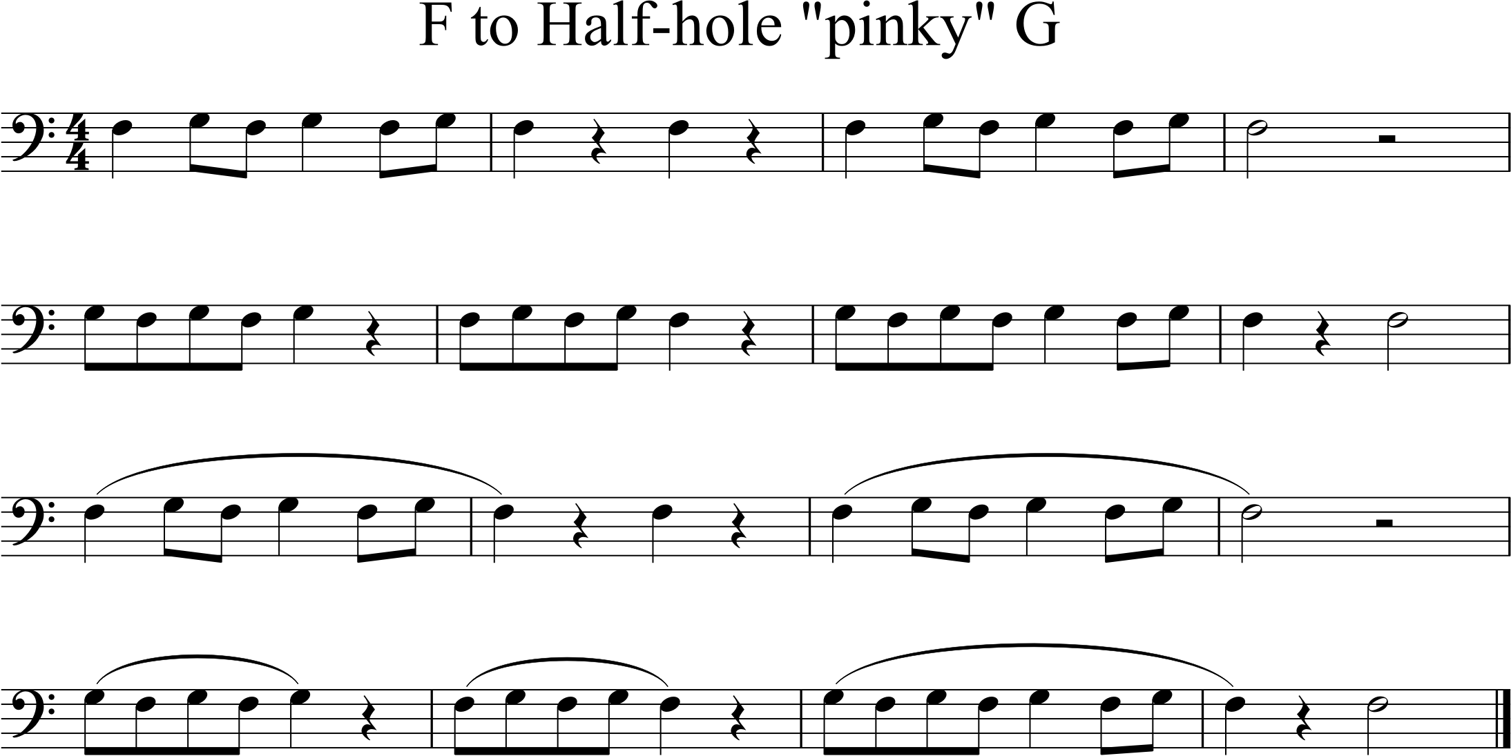 playing between F2 and G2 articulated and slurred