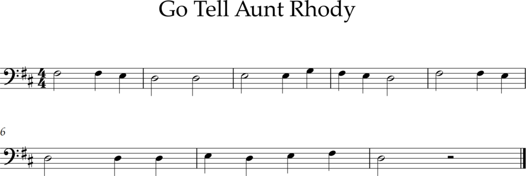 tune in D major, range D2 to G2