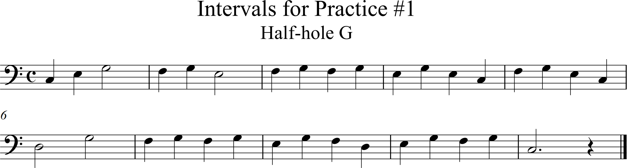 10 bar exercise using half-hole G