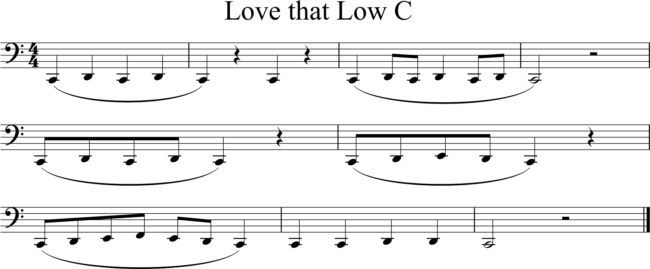 tune using low C, D, E
