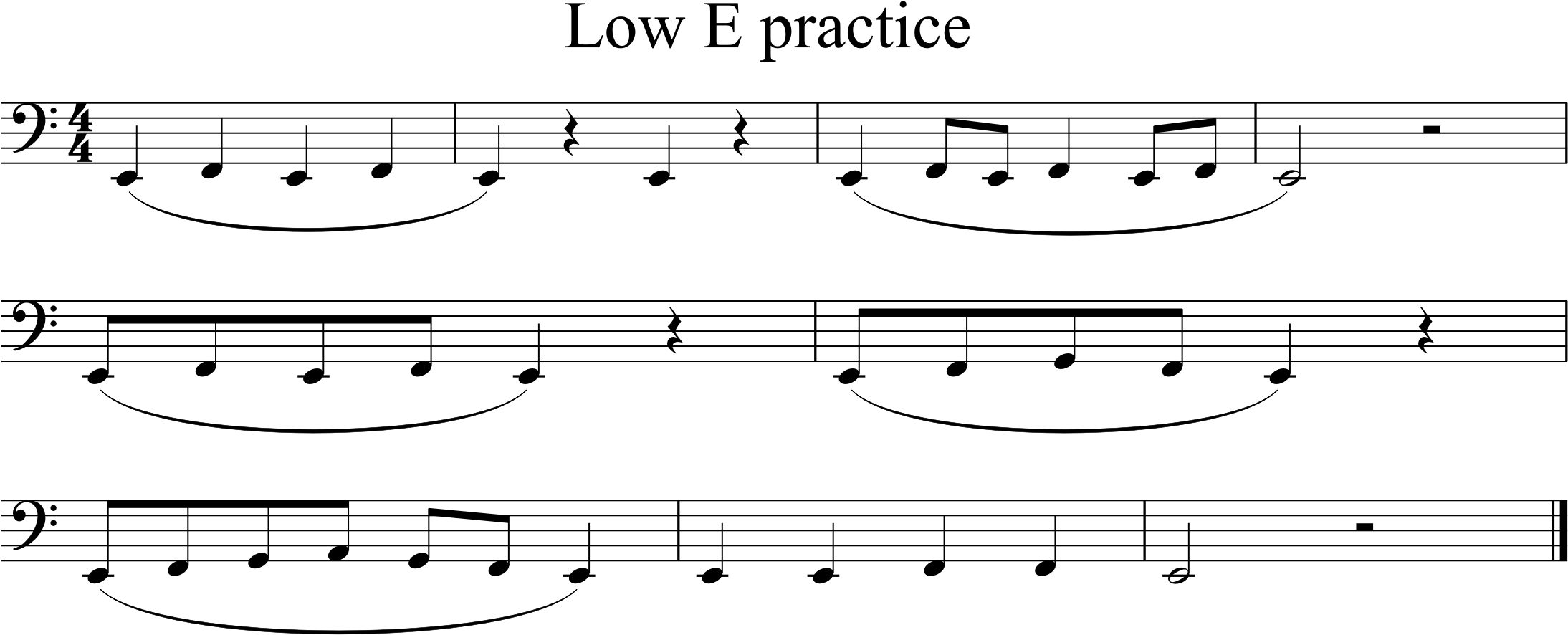 playing between low E and low F