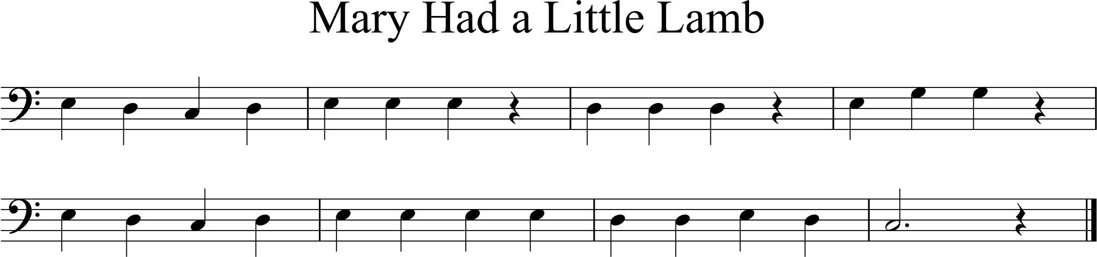 Mary Had a Little Lamb - easy version using first notes C2-E2