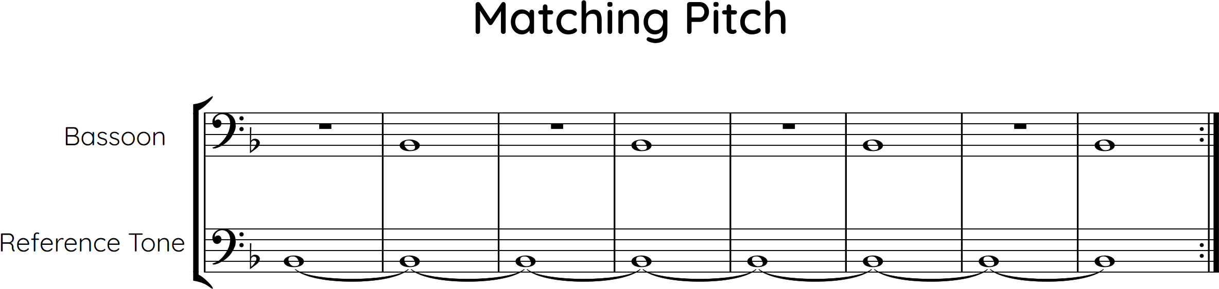 Matching Pitch exercise on middle B-flat