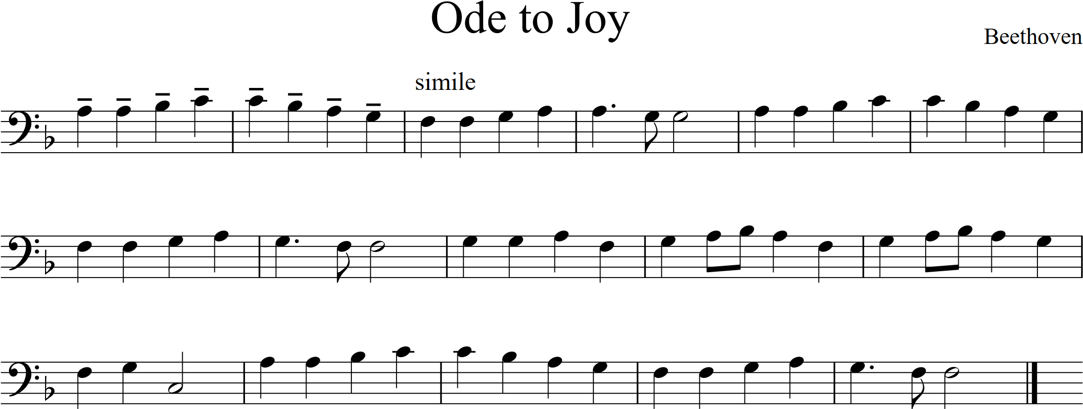 Ode to Joy using speaker key notes