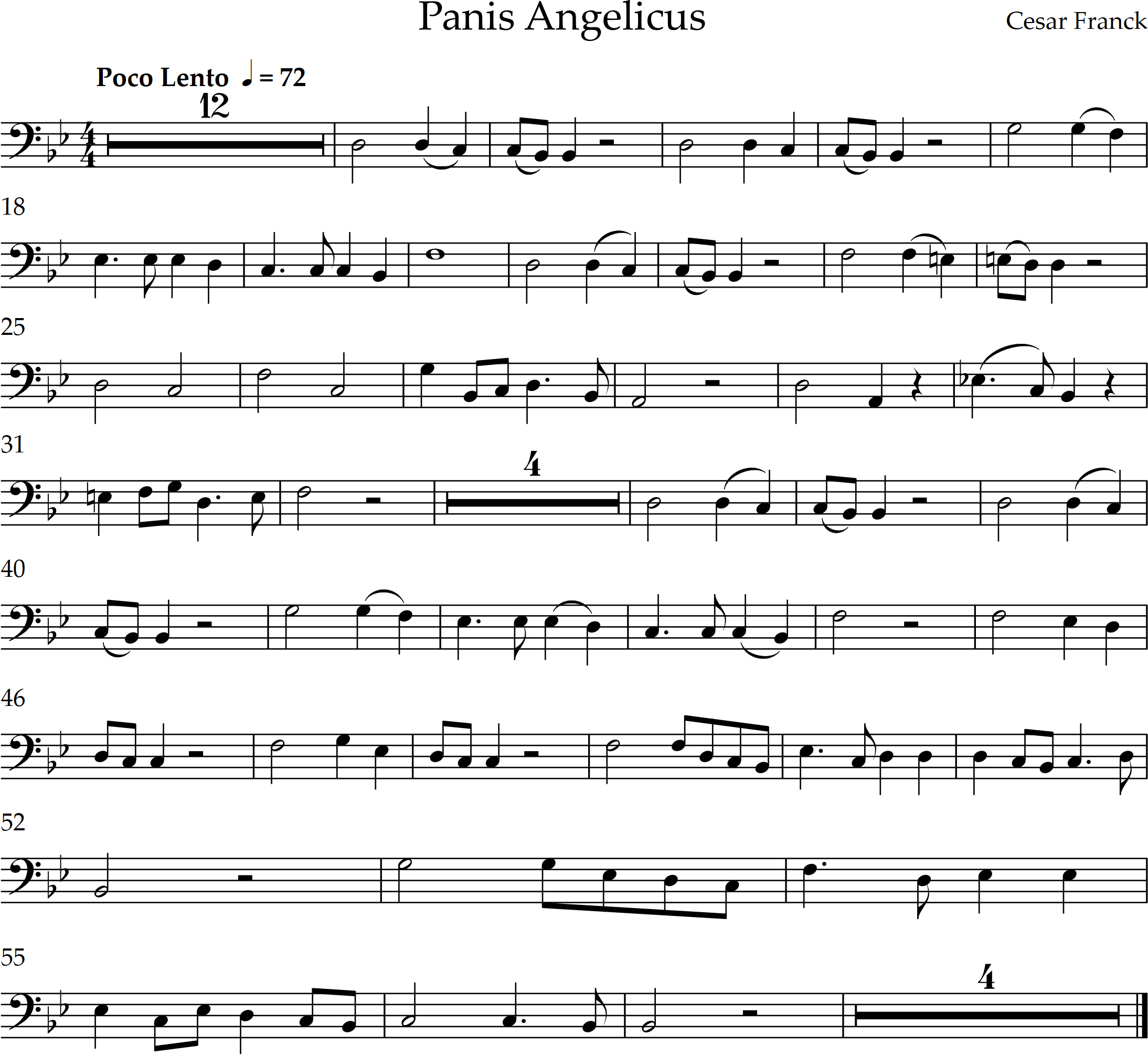 Panis Angelicus by Cesar Franck, arranged for bassoon