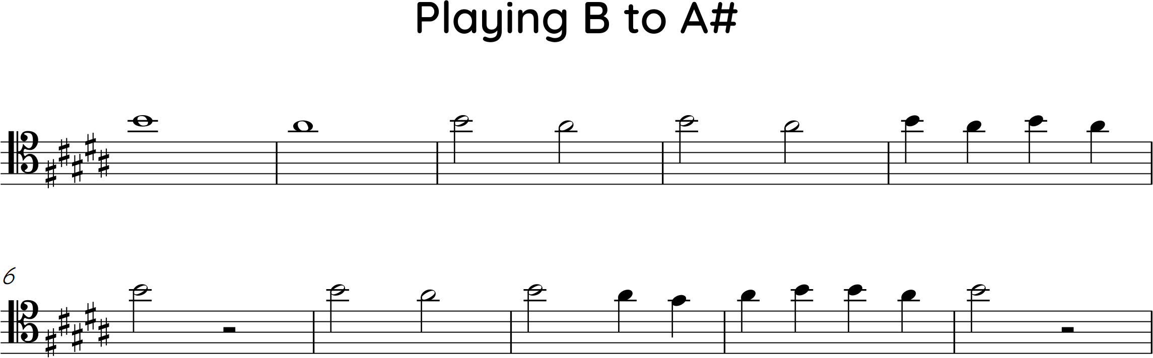 practice playing from high B to A sharp