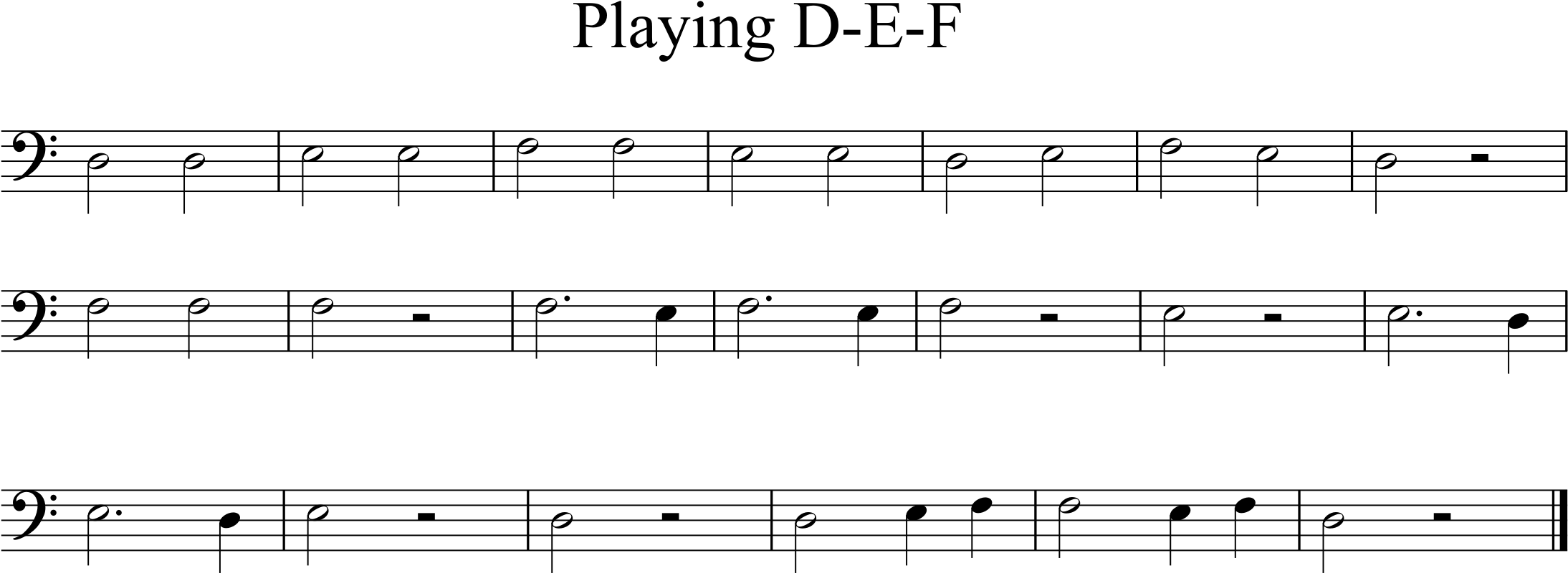 8 bar repeated exercise matching pitch on second space C