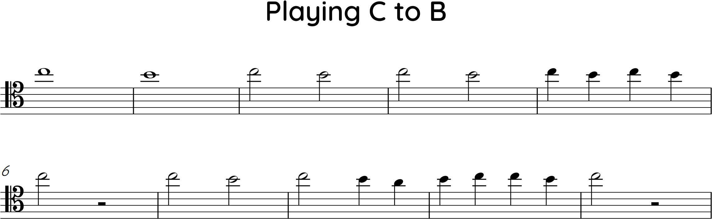 practice playing high C to B