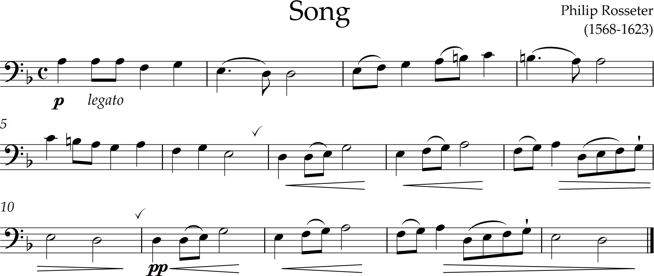 tune in d minor, range middle D to upper C