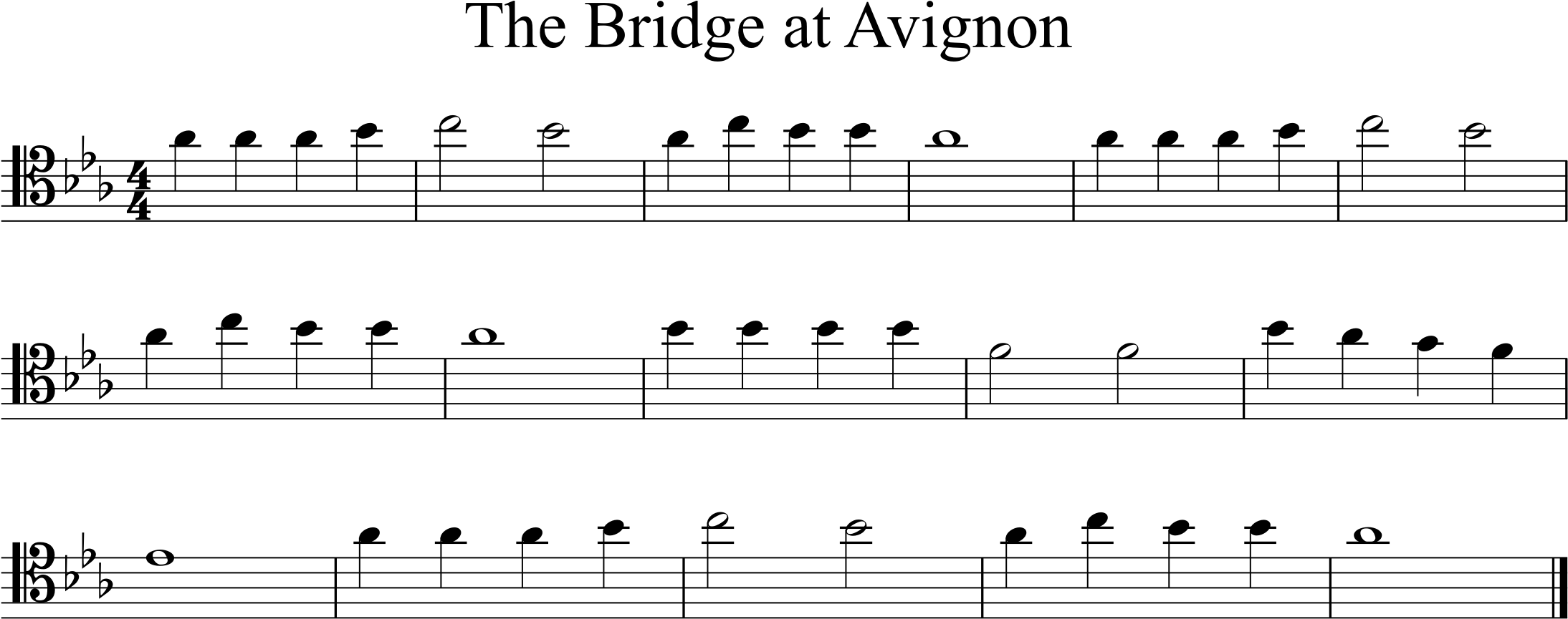 key Eb major, range Eflat4 to C4