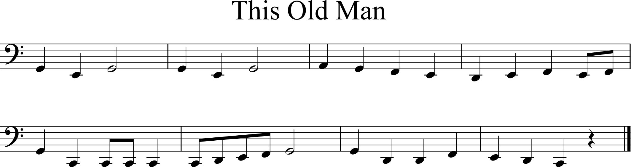 key C major, range C1-G1