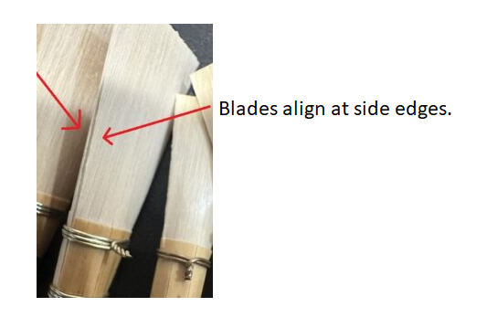 side edges of blade align with each other