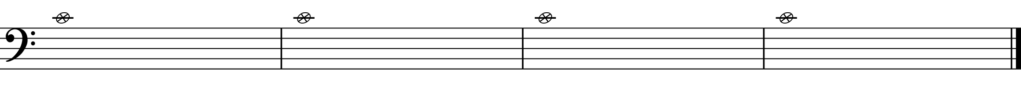four whole notes on any pitch