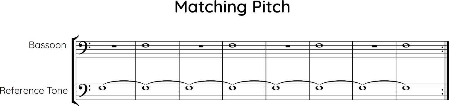 8 bar matching pitch exercise on open F