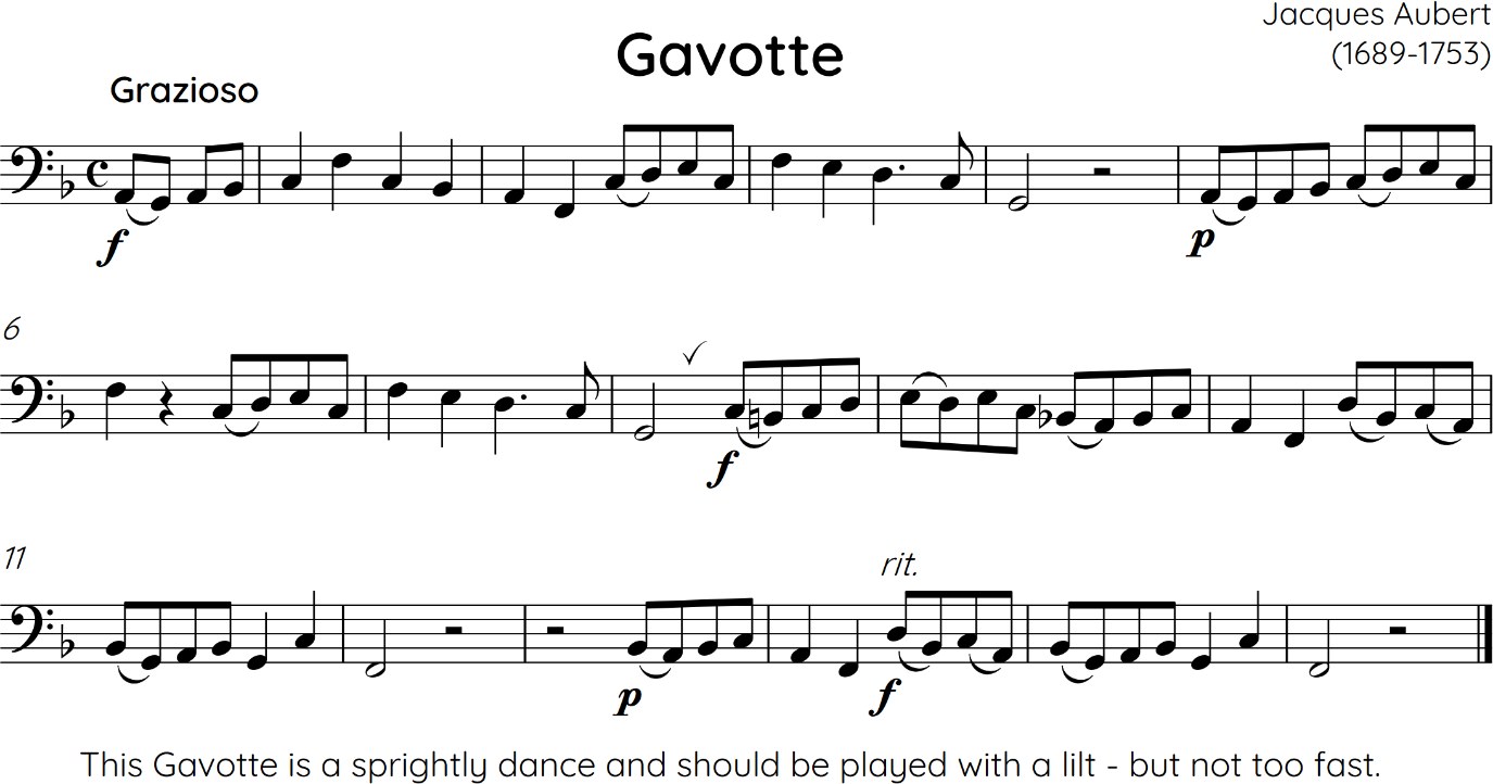 tune Gavotte by Jacques Aubert