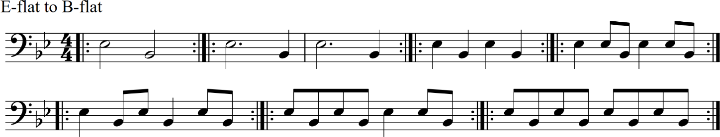 7 practice patterns E-flat to B-flat