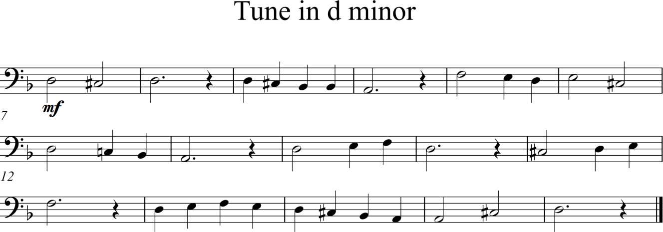 Tune in D minor