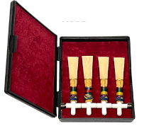 reed case holding four bassoon reeds