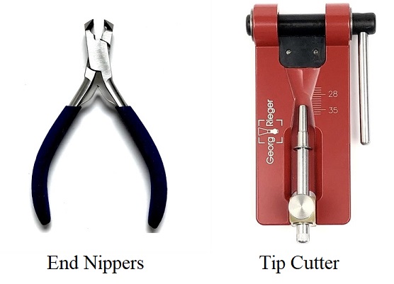 Black handled end nippers and red tip cutter