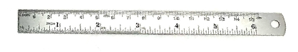 6 inch metal ruler in metric and English